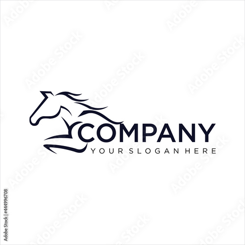 creative simple design logo horse abstract