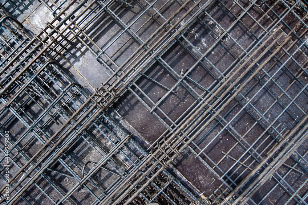 metal fittings on the construction site in monolithic construction