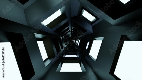 Neon light of Modern design., flight forward through digital corridor, appearing glowing pink blue lines, ultraviolet spectrum., 4K Looped Background Animation