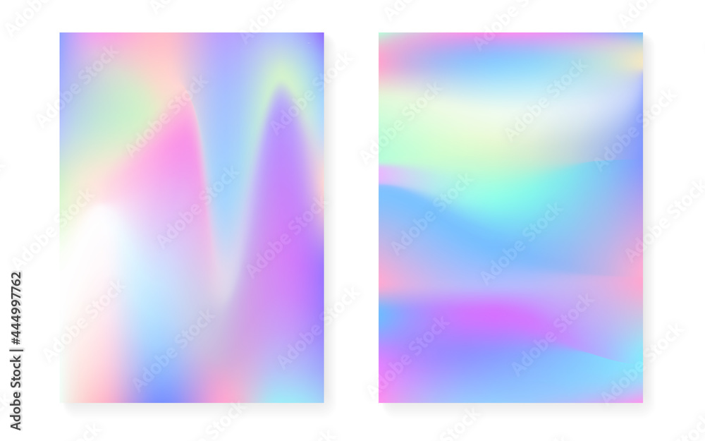 Holographic cover set with hologram gradient background.