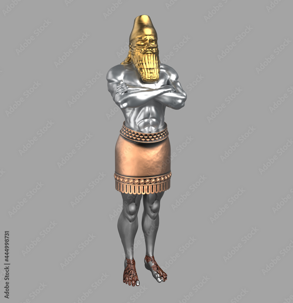King Nebuchadnezzar's Dream Statue (Daniel's Prophecies) Presentation Background - obrazy, fototapety, plakaty 