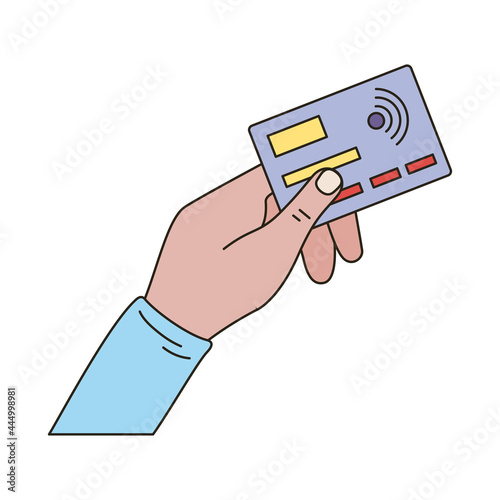hand with credit card