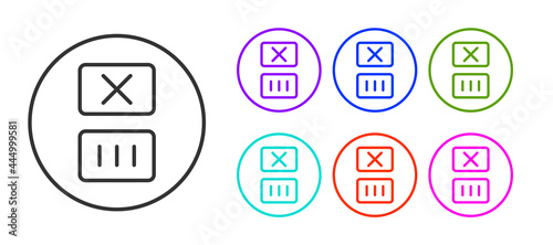 Black line Washing under 90 degrees celsius icon isolated on white background. Temperature wash. Set icons colorful. Vector