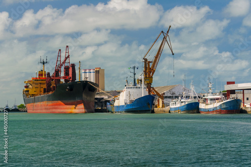 Ships in the port of Cabedelo  near Joao Pessoa  Paraiba  Brazil on February 8  2009.