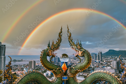 Wat Khao Phra Khru viewpoint in ChonBuri, Thailand photo