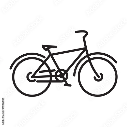 bike. freehand drawing. Icon black and white