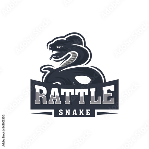 venomous snake logo, cobra is coiled