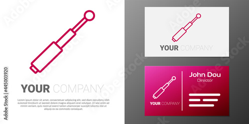 Logotype line Telescopic baton icon isolated on white background. Logo design template element. Vector