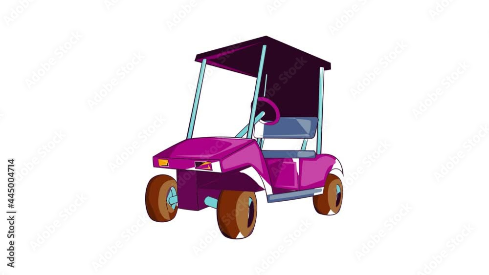 Golf car icon animation cartoon best object isolated on white background Golf car icon animation cartoon best object isolated on white background