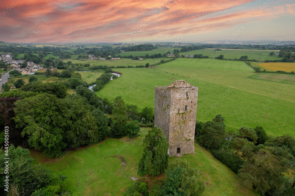 Aerial view of Conna Castle in county Cork, Ireland Aerial view of Conna Castle in county Cork, Ireland