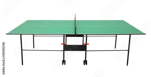 Obraz na płótnie Green ping pong table isolated on white