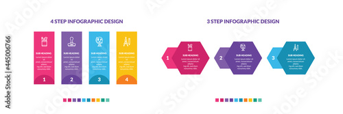 Vector infographic arrow template with 4 steps. Can be used for web design, timeline, diagram, chart, graph, business presentation.
