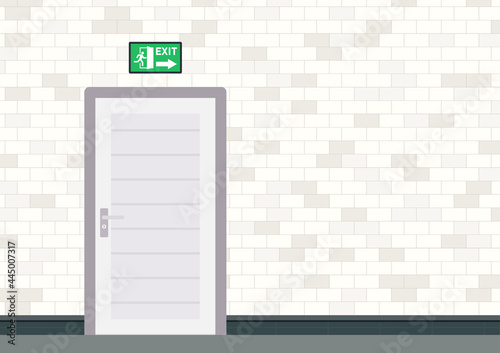 Exit door vector. free space for text. wallpaper. background. fire door vector.