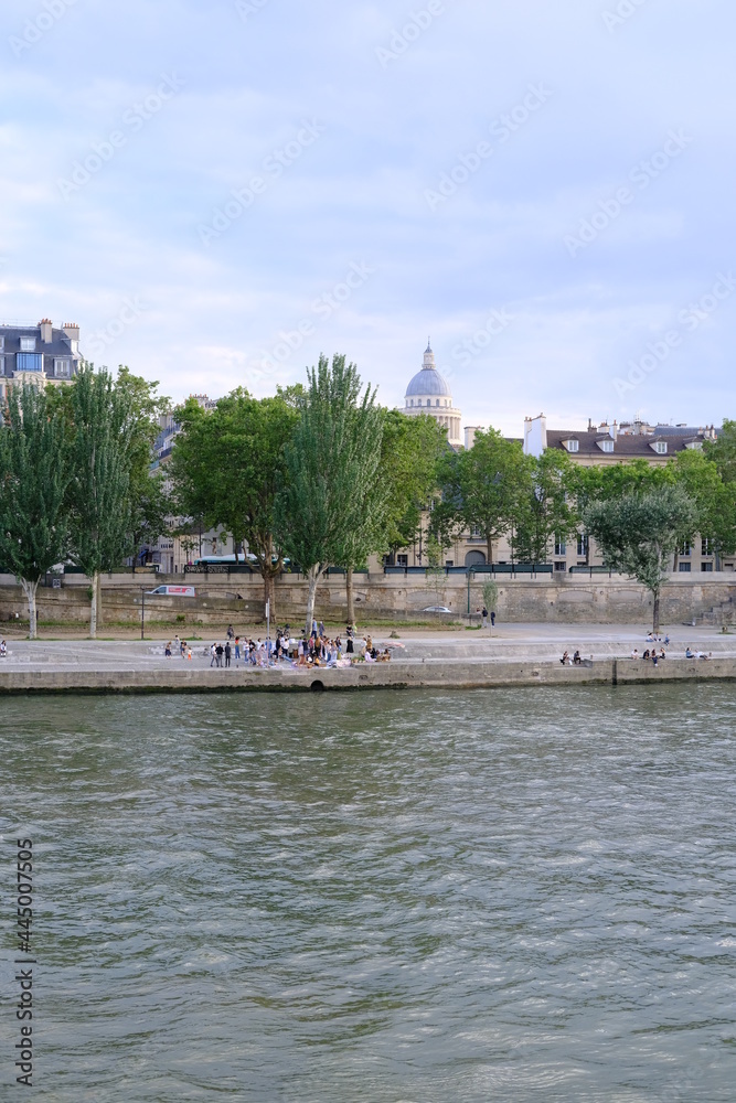 The Seine river in Paris. France, july 2021.