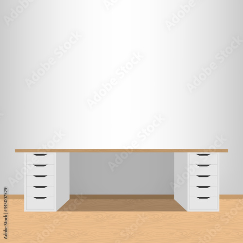 Desk for working and placing a computer or laptop , Illustration Vector EPS 10
