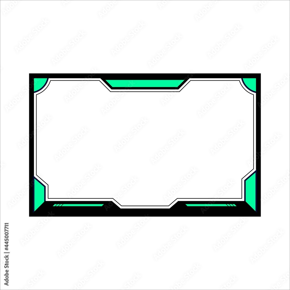 Gaming overlay for live streamers vector design element. Gaming frame ...