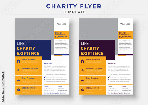 charity flyer Template, life charity existence promotion, education program flyer design