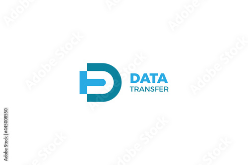Letter D and t data transfer logo for company