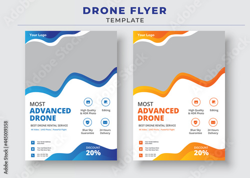 Drone Flyer Template, Drone Services Business Flyer, Drone Rent Flyer