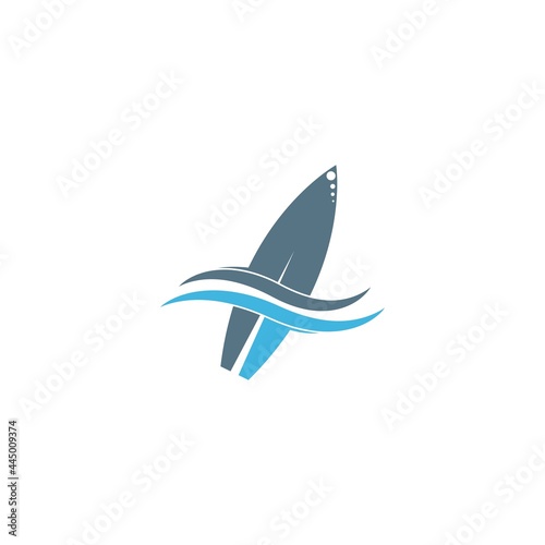 Surfing board icon logo design vector template