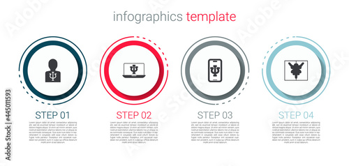 Set Psychology, Psi, Psychologist online, and Rorschach test. Business infographic template. Vector