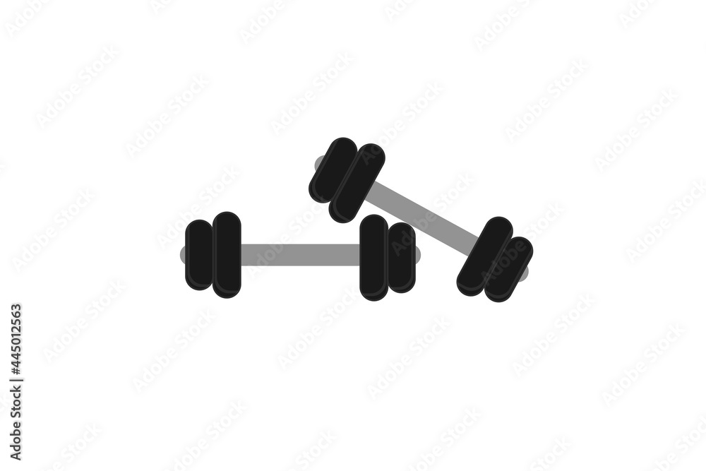 Dumbbell for gym icon , black sign design