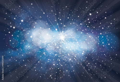 Vector night starry sky background. Abstract  blue, starry background.