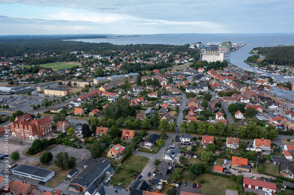 	
Aerial view of Åhus, Skåne