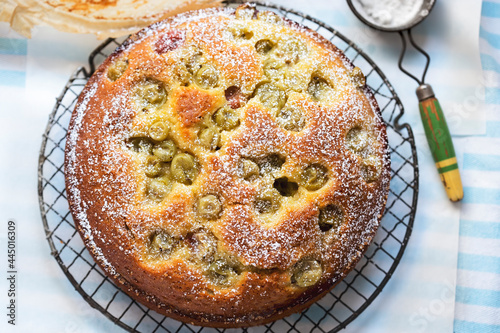 Obraz na płótnie Gooseberry cake with icing sugar