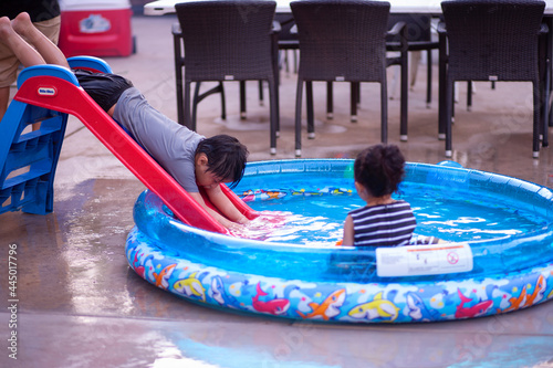 children in the pool