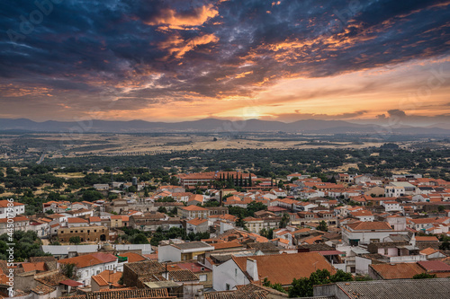 Albuquerque Town At Sunset With A Dramatic Sky. Spain