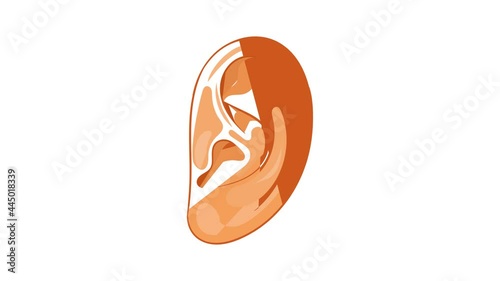 Ear icon animation cartoon best object isolated on white background photo