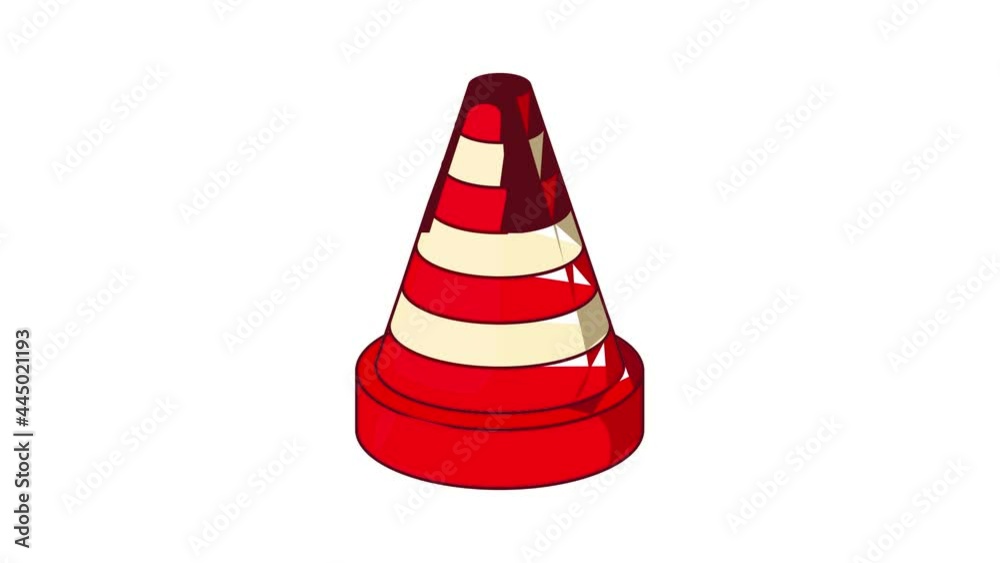 Traffic cone icon animation cartoon best object isolated on white background Traffic cone icon animation cartoon best object isolated on white background