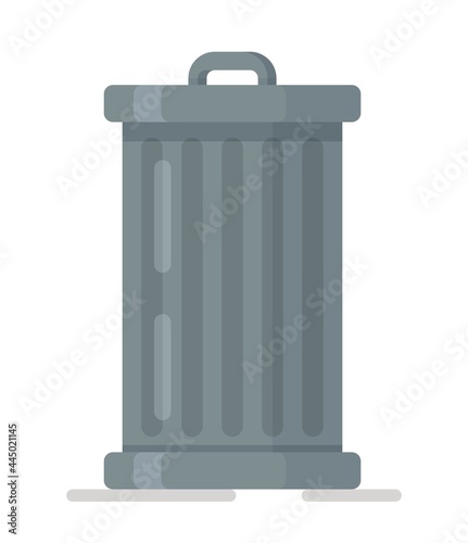 Vector illustration of an insulated trash can. A personal trash collection bin. Basket for convenient trash pickup.