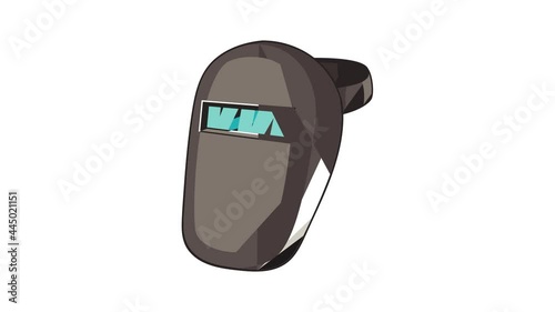 Welder mask icon animation cartoon best object isolated on white background