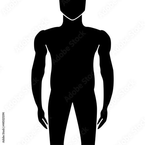 Body Silhouette of a Man Black and White Isolated Illustration