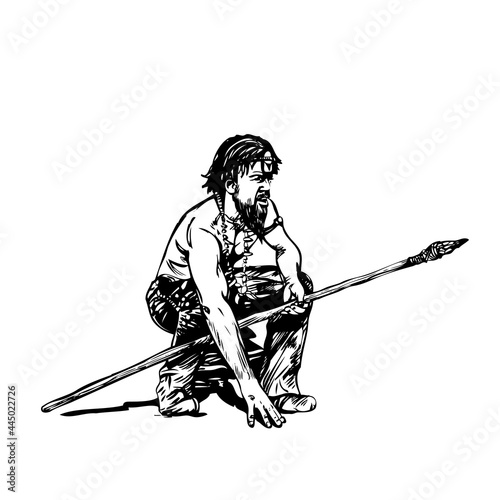 Caveman or CRO-magnon Young Man (Homo sapiens).  Vector