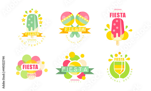 Bright Fiesta Saint Day Celebration Original Design Vector Set