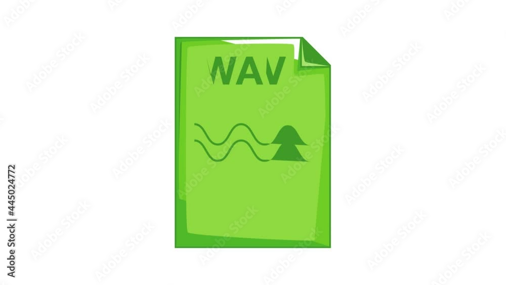WAV file icon animation cartoon best object isolated on white background WAV file icon animation cartoon best object isolated on white background