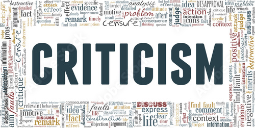 Criticism vector illustration word cloud isolated on a white background.