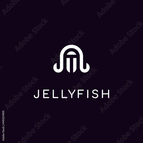 Minimalist jellyfish logo design inspiration