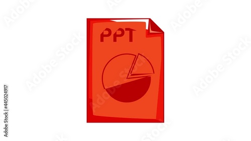 PPT file icon animation cartoon best object isolated on white background