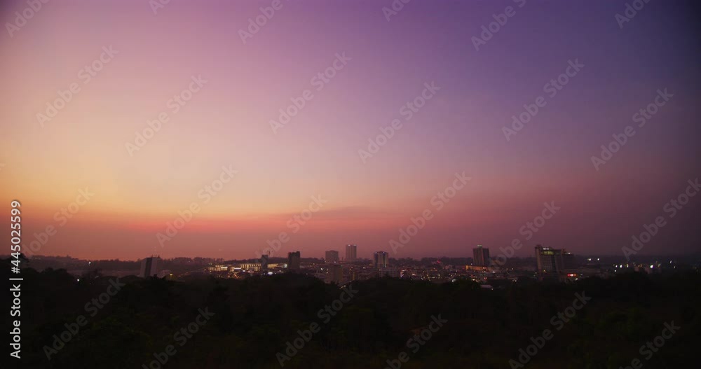 Time Lapse At A Sunset Scenic Overlook of Miri, East Malaysia Time Lapse At A Sunset Scenic Overlook of Miri, East Malaysia