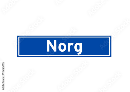 Norg isolated Dutch place name sign. City sign from the Netherlands. photo