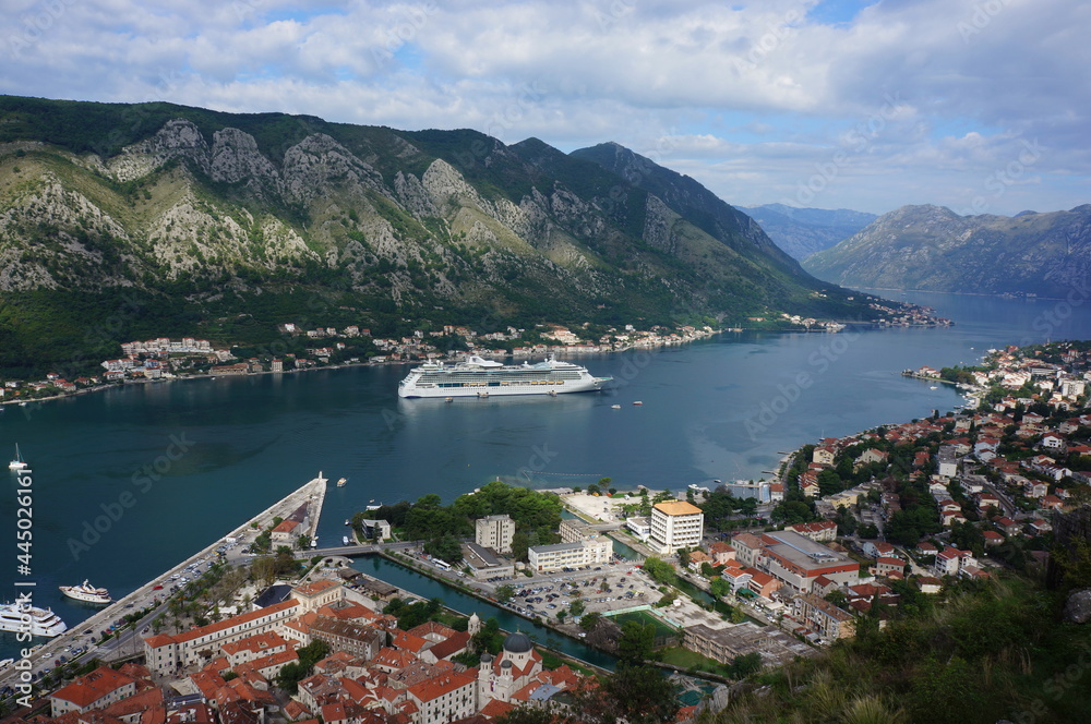 View of the Bay of Kotor from the top of the observation deck