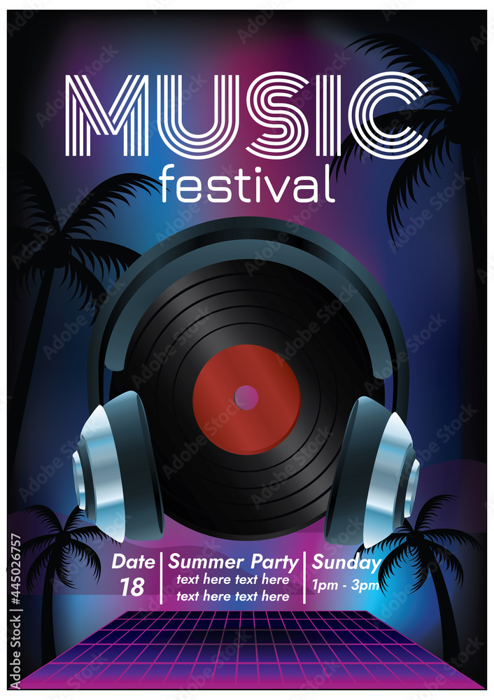 Obraz premium music festival poster for party