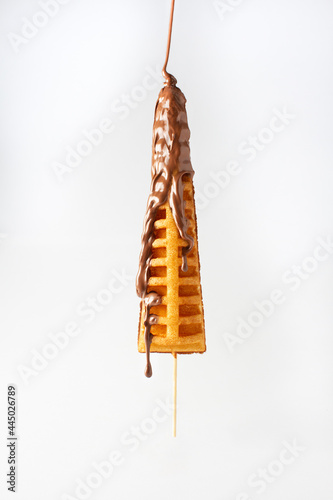 waffle stick glazed with chocolate hazelnut 