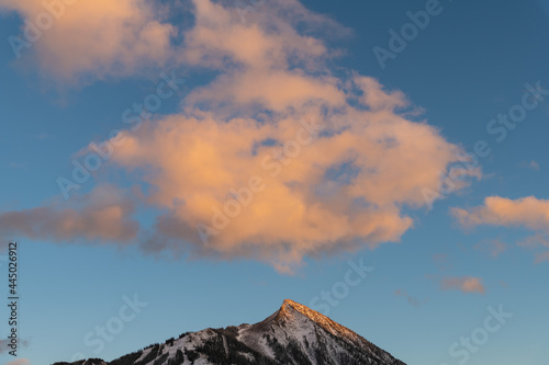 Alpenglow on Crested Butte Mountain