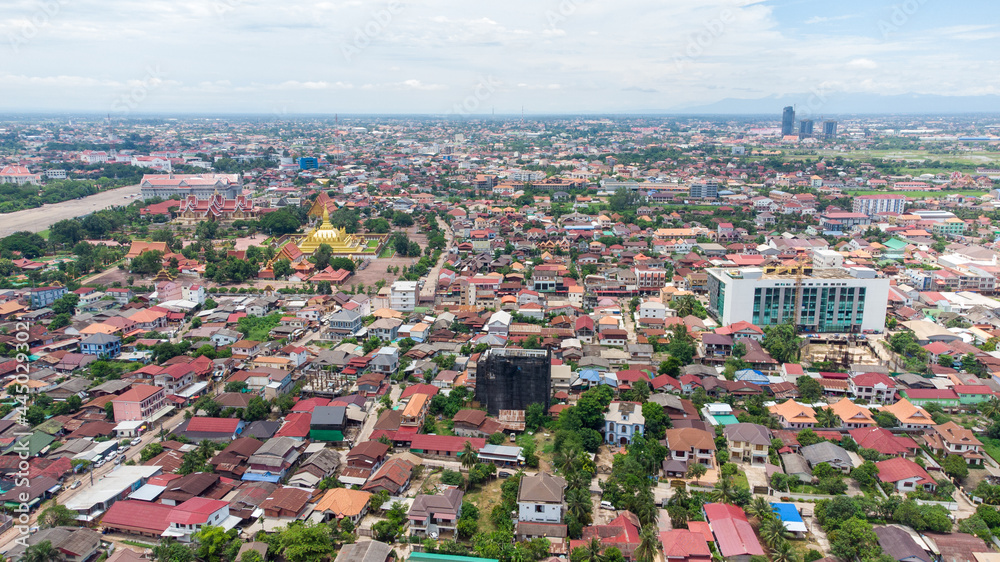 Aerial View Vientiane Capital of Laos Asia