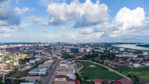 Obraz na płótnie Aerial View Vientiane Capital of Laos Asia